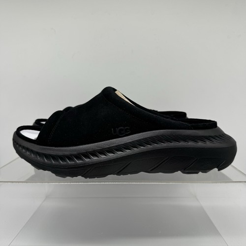 Nuovi sandali casual uomo UGG CA805 V2 slide scamosciati neri 1127631 taglia 10