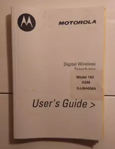 Vintage Motorola Cyfrowy telefon bezprzewodowy Model 193 GSM Przewodnik użytkownika Wymiana - Zdjęcie 1 z 1