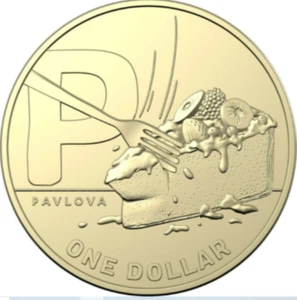 2021 $1 Dollar Coin, Great Aussie Coin Hunt, Letter 'P' , Pavlova, Circulated - Picture 1 of 1