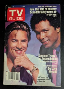 TV Guide March 8-14 1986 Miami Vice Don Johnson & Phillip Michael Thomas Cover - Picture 1 of 5