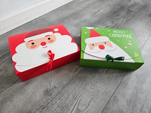 New Blank Christmas Gift Box, Red, Green, Xmas, Santa - Picture 1 of 16