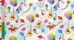 Winnie The Pooh & Friends Japanese Import 100% Cotton Fabric Balloons Kites - Picture 1 of 1