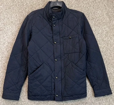 Chaqueta J Crew Para Hombres XS Azul Marino Acolchada Cremallera Completa A Presión Abrigo Aislante Militar Foto 1 de 4