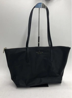 Bolso de Mano Kate Spade Negro Nylon Cremallera Superior Grande Bolso de Hombro Herrajes Dorados Foto 1 de 4