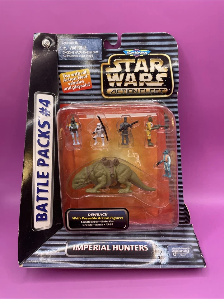 Star Wars POTF Micro Machines Battle PK 4 Dewback Imperial Hunters Boba Fett MOC