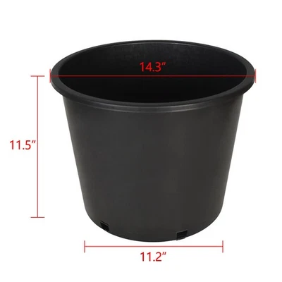 Vaso plantador de jardim recipiente plástico preto premium resistente 2 galões - Imagem 1 de 4