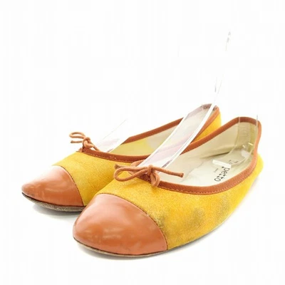 Zapatos de ballet Repetto Cendrillon de cuero plano 25,0 cm amarillo naranja 5132175639 Foto 1 de 4