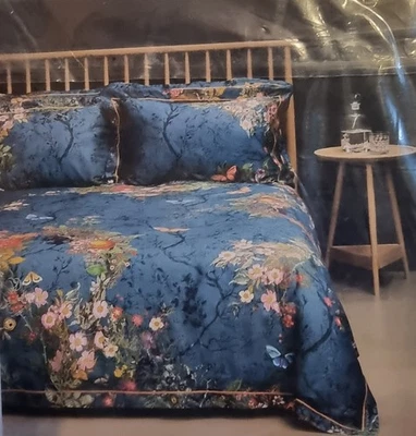 #BEDDING Timorous Beasties Bloomsbury Garden Teal King Size Bedding