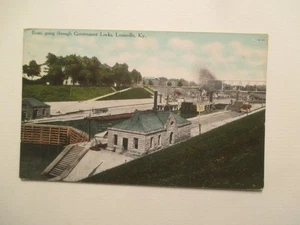 Louisville Kentucky cartolina barche che attraversano serrature governative 1909 KY - Foto 1 di 2