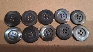 10x Perlmuttknöpfe schwarz/dunkelgrau schimmer, 10er Set, ca. 20 mm, 4loch - Bild 1 von 3