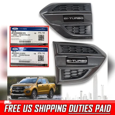 Ford Ranger 2018-2019 ventilación lateral flujo de aire guardabarros biturbo gris Foto 1 de 4