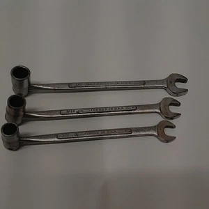 3- Vintage Craftsman -V- Combinación 12pt Flex Socket y Llave de Extremo Abierto SAE - Imagen 1 de 8