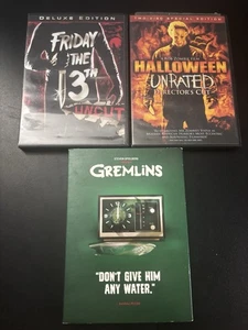 Horror DVD lot: Friday The 13th Uncut/ Halloween Unrated/ Gremlins - Picture 1 of 4
