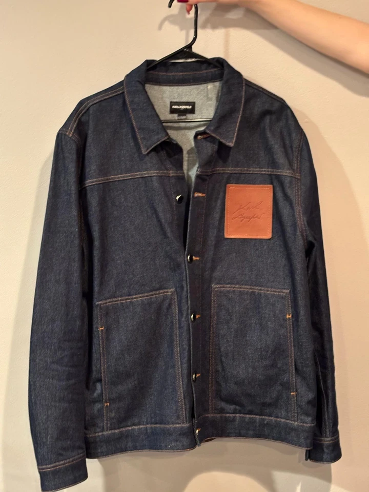 Chaqueta Denim KARL LAGERFELD PARIS HOMBRE Costura en Contraste Azul Talla XL Foto 1 de 4