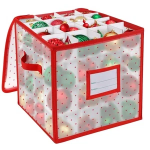 Christmas Ornament Storage Box, Christmas Storage Containers Organizer Bag wi... - Picture 1 of 6