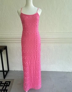 Lily Pulitzer Avalon Maxi Dress XS Prosecco Pink Knit Lace - Picture 1 of 17