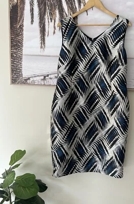 PERRI CUTTEN Sleeveless Printed Work Evening Mother Of The Bride Dress Size 14 - Image 1 of 4