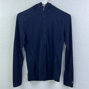 Smartwool Women's Midweight Hoody Small Black 100% Merino Wool 1/2 Zip Pullover* - Picture 1 of 11