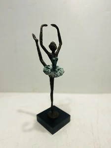 Vintage Deco Bronze Brass Ballerina Figural Statue Swan Lake Ballet Metal Dance - Picture 1 of 12