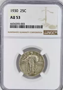 1930 Standing Liberty Quarter : NGC AU53 - Picture 1 of 4
