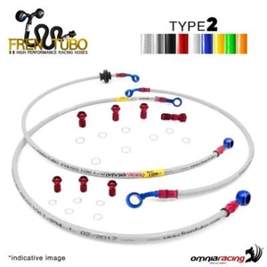 Kit durites de radiateur en acier Frentubo Type 2 pour Ducati Hypermotard 796 - Photo 1/7
