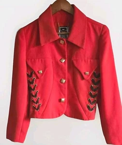 Bestini Paris Wool Blazer Jacket Women's 1 Orange Made In France Vintage - Picture 1 of 9