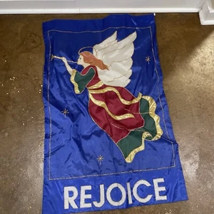 Vintage Christmas Jesus Hark Angel Christian Garden Yard Flag Porch Decor Winter - Picture 1 of 4