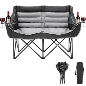H&ZT Rocking Camping Chair Rocker Chair with Cooler Bag Cup Holder Side Pocket - Picture 1 of 13
