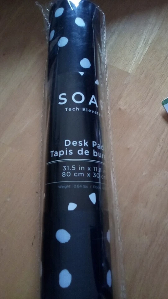 desk pad mat black and white polk a dot 31.5” x 11.80” made by SOAR tech elevate - Image 1 of 1