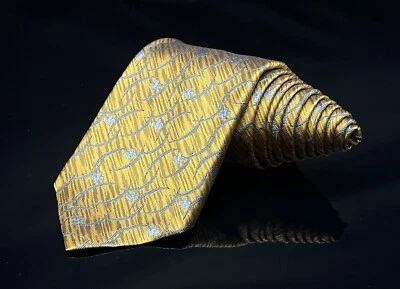 NWT XMI Silk Gold Flower Weave Tie - Image 1 of 4