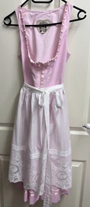 Herzglut by Anno Domini Design Dirndl mit Spitzen Schürze Wiesn Rosa Weiß Gr. 34 - Bild 1 von 12