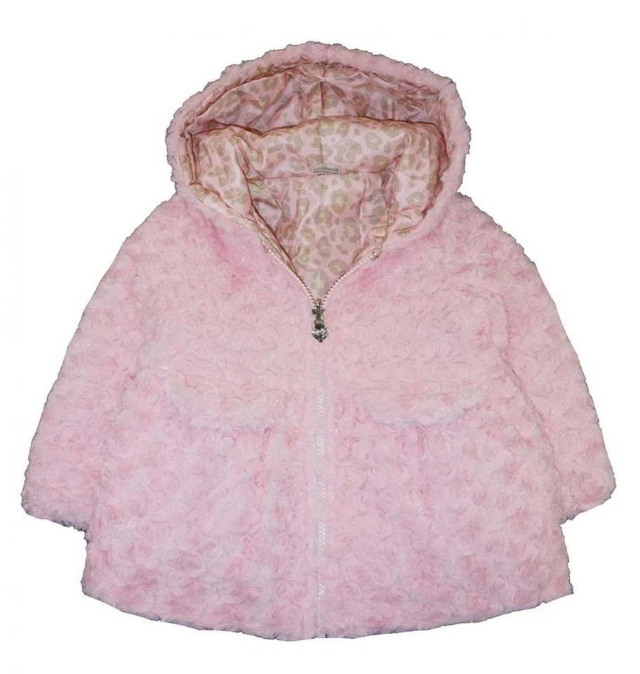 Abrigo London Fog Niñas Rosa Imitación Piel Reversible Talla 2T 3T 4T 4 5/6 6X Foto 1 de 1