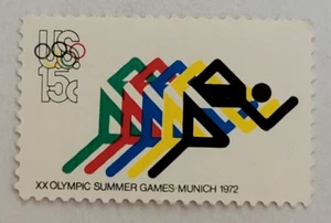 Estampilla postal de Estados Unidos ~ 72' verano olímpico Munich esquí ~ sello de 11¢ ~ sin usar ~01 - Imagen 1 de 6