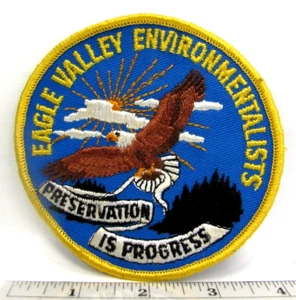 Vintage Eagle Valley Environmentalists WI Jacket Patch Preservation is Progress - Picture 1 of 3