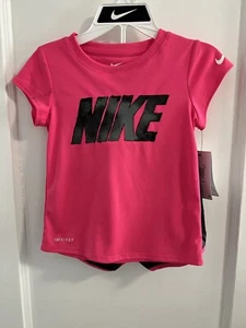 NIKE AUTHENTIC GIRLS ORIGINAL BRAND NEW 2Pc Tee & SHORTS SET Sz 6X, NWT MSRP $40 - Picture 1 of 9