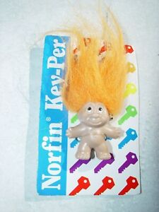  Vintage Norfin Troll Doll Key-Per Key Chain Ring Brand New NOS