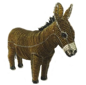 Donkey Model ~ Nativity Bethlehem Stable Donkey ~ Beaded Christmas Gift BEADWORX - Picture 1 of 1