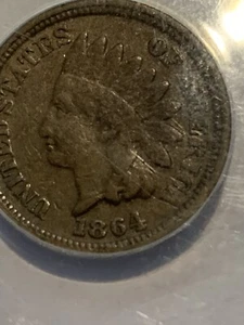 1864 No “L” Indian Cent Penny ANACS VF20 Detail Cleaned 30* Rotated Die VeryRare - Picture 1 of 5