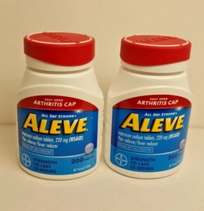 Lot of 2 Aleve Naproxen Sodium Easy Open Arthritis Cap 220mg - 200 Tab EXP 10/27 - Picture 1 of 2