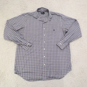 Polo Ralph Lauren Shirt Mens Large Tall LT Button Up Blue Plaid Performance - Picture 1 of 10