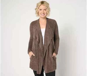 Barefoot Dreams CzyChc Lite Rbbd Island Wrap Cardigan-Java-Petite XL-NWT-A670477 - Picture 1 of 2