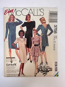 McCall's 3758 Dress, Peplum Apron & Belt, Size 10, 12, 14 Uncut Free Shipping - Picture 1 of 6