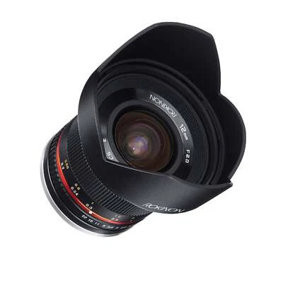 Rokinon 12mm F2.0  Ultra Wide Angle Lens for Sony MFT, Black - Image 1 of 4
