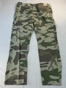 Dockers Pants Camouflage 36x30 Chino Pants Men's Green Flat Front mens Army - Picture 1 of 15