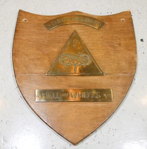 US WW2 2nd Armored Division Co B 17th Armored Engineers Wood Plaque 9" Brass T59 - Picture 1 of 13