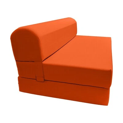 Orange Sleeper Chair Folding Foam Beds, Portable Studio Guest Bed 6 x48x 72 - Image 1 of 4