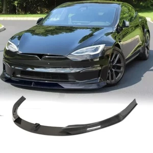 Für Tesla Model S Karo 2021-2024 Echt Carbon Front Stoßstange Lippe Spoiler Splitter - Bild 1 von 13