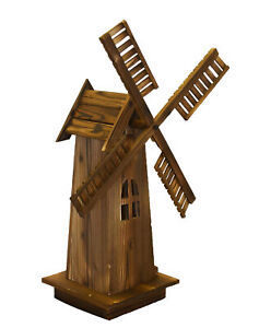 Wooden Dutch Windmill Back Yard Decorations - Classic Old-fashioned Windmill