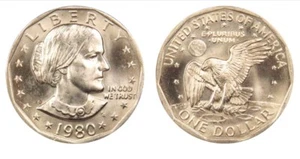 1980S 1980 S Susan B Anthony Dollar SBA Uncirculated UNC BU from Mint Roll - Picture 1 of 1
