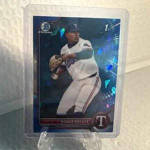 2022 Bowman Chrome SAPPHIRE 1ST Kumar Rocker RC #BDC-164 - TEXAS RANGERS - Picture 1 of 8